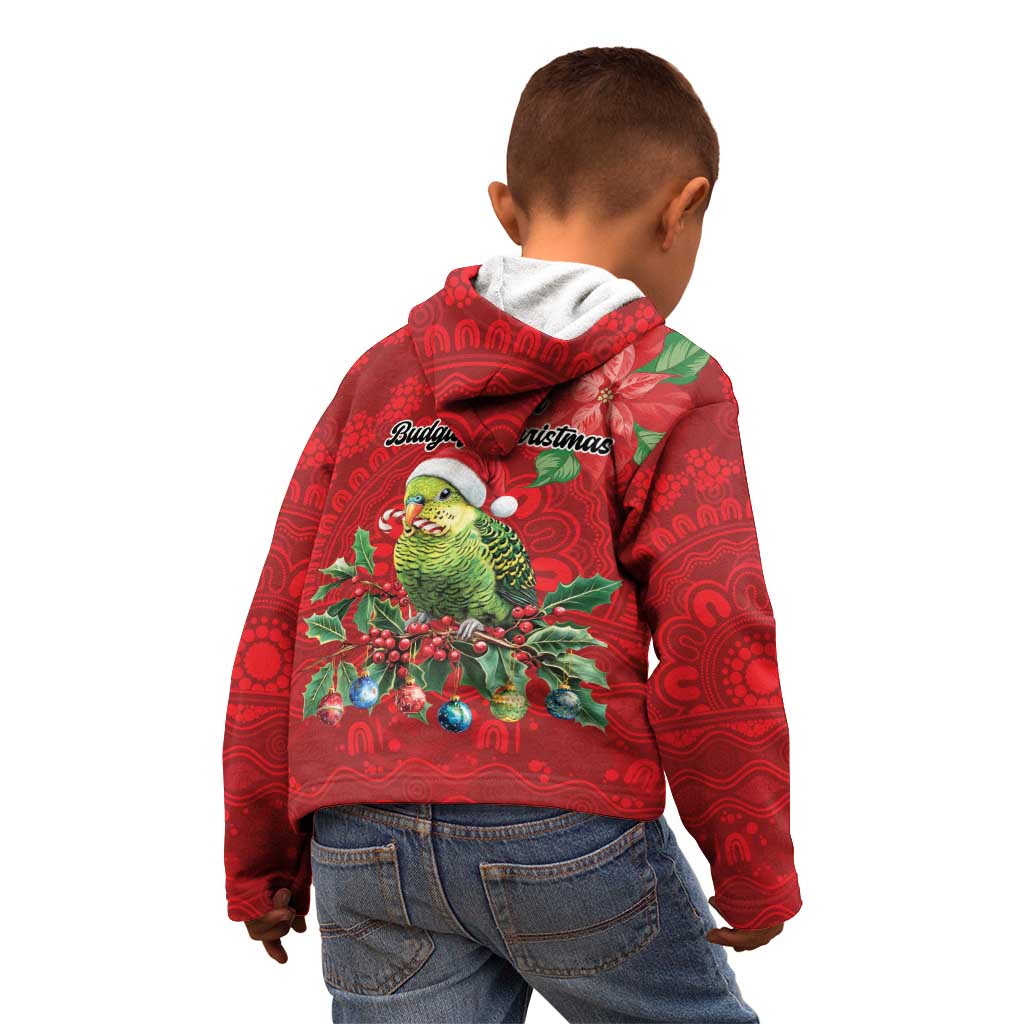 Aussie Green Budgerigar Kid Hoodie Aboriginal Inspired Christmas - Aussie Hoodie