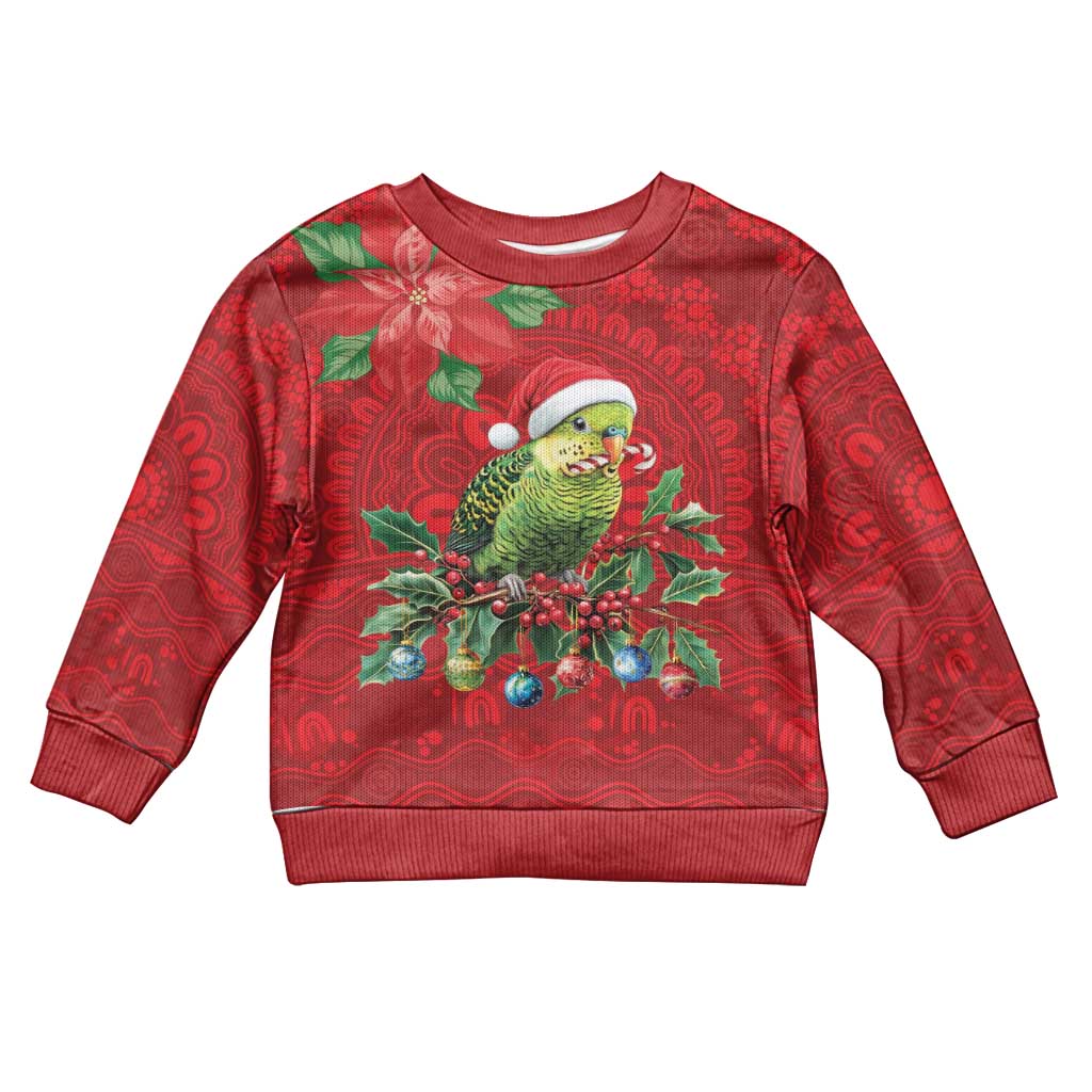 Aussie Green Budgerigar Kid Ugly Christmas Sweater Aboriginal Inspired Christmas - Aussie Hoodie