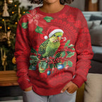 Aussie Green Budgerigar Kid Ugly Christmas Sweater Aboriginal Inspired Christmas - Aussie Hoodie