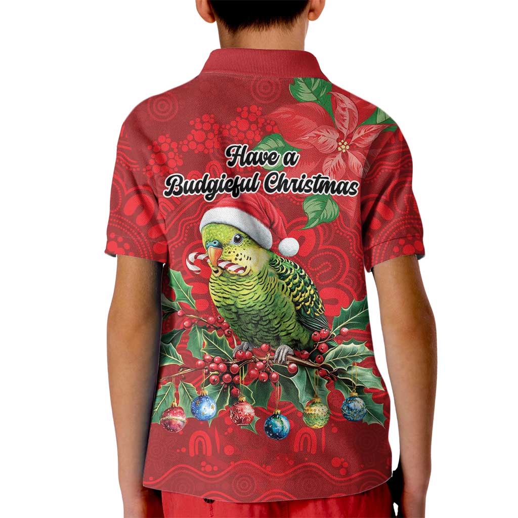 Aussie Green Budgerigar Kid Polo Shirt Aboriginal Inspired Christmas - Aussie Hoodie