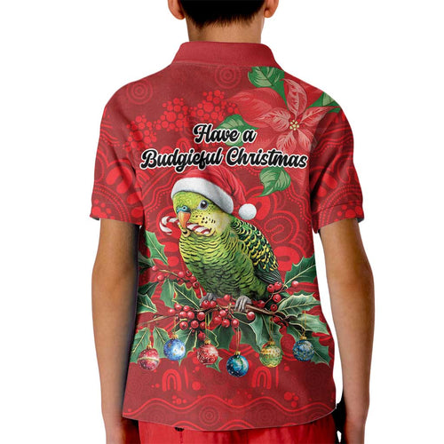 Aussie Green Budgerigar Kid Polo Shirt Aboriginal Inspired Christmas - Aussie Hoodie