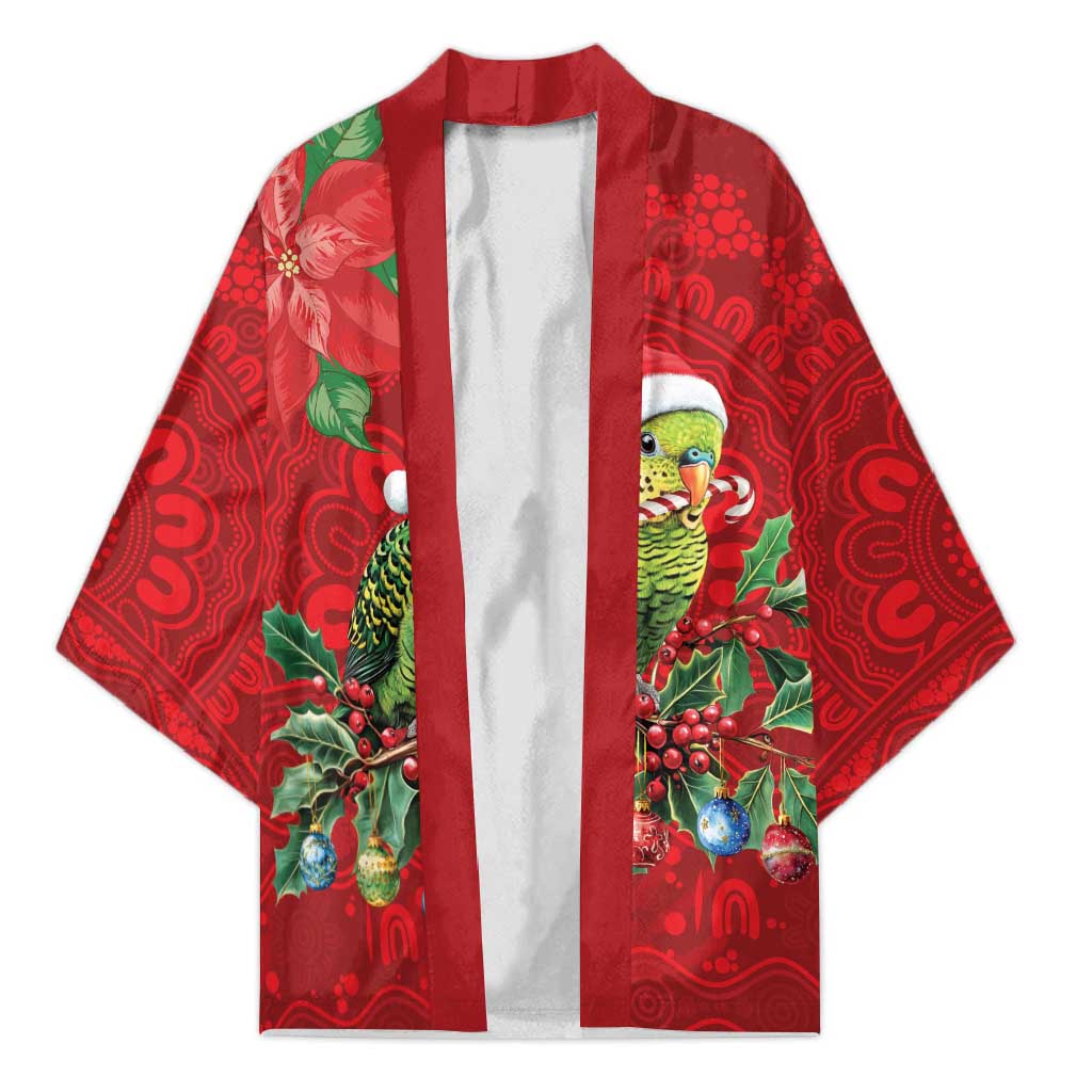 Aussie Green Budgerigar Kimono Aboriginal Inspired Christmas - Aussie Hoodie
