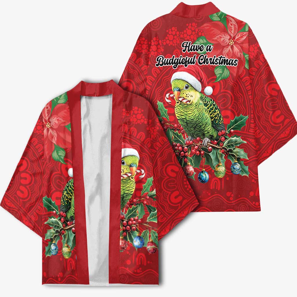 Aussie Green Budgerigar Kimono Aboriginal Inspired Christmas - Aussie Hoodie