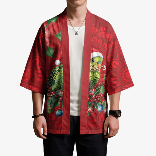 Aussie Green Budgerigar Kimono Aboriginal Inspired Christmas - Aussie Hoodie