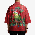 Aussie Green Budgerigar Kimono Aboriginal Inspired Christmas - Aussie Hoodie
