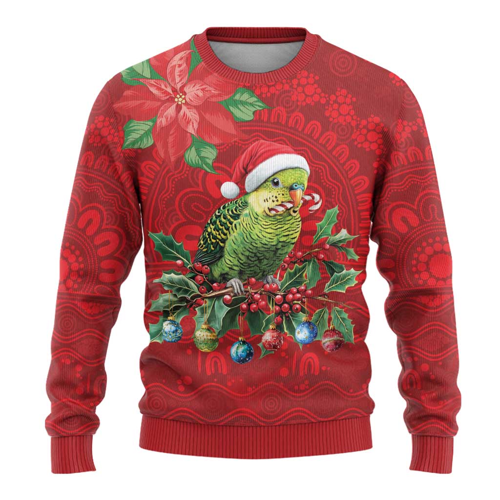 Aussie Green Budgerigar Ugly Christmas Sweater Aboriginal Inspired Christmas - Aussie Hoodie
