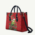 Aussie Green Budgerigar Leather Bag Aboriginal Inspired Christmas - Aussie Hoodie