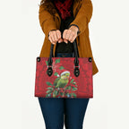 Aussie Green Budgerigar Leather Bag Aboriginal Inspired Christmas - Aussie Hoodie