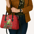 Aussie Green Budgerigar Leather Bag Aboriginal Inspired Christmas - Aussie Hoodie
