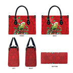 Aussie Green Budgerigar Leather Bag Aboriginal Inspired Christmas - Aussie Hoodie