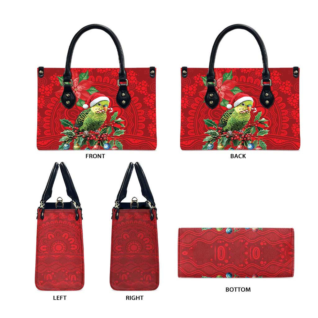 Aussie Green Budgerigar Leather Bag Aboriginal Inspired Christmas - Aussie Hoodie