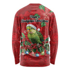 Aussie Green Budgerigar Long Sleeve Shirt Aboriginal Inspired Christmas - Aussie Hoodie