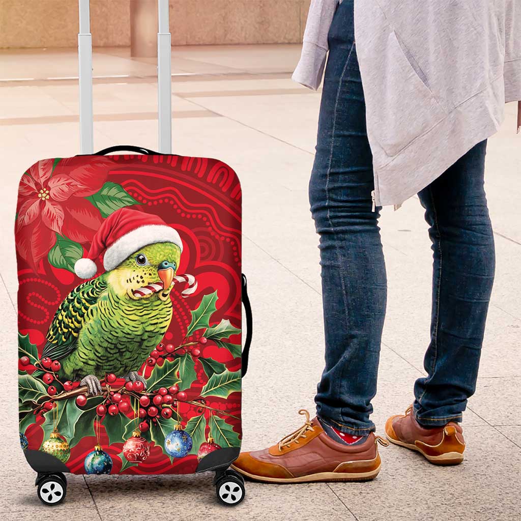 Aussie Green Budgerigar Luggage Cover Aboriginal Inspired Christmas - Aussie Hoodie