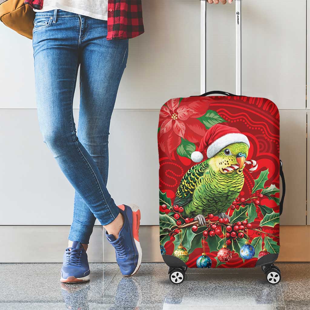 Aussie Green Budgerigar Luggage Cover Aboriginal Inspired Christmas - Aussie Hoodie