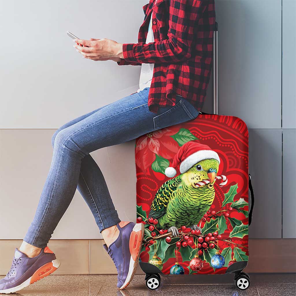 Aussie Green Budgerigar Luggage Cover Aboriginal Inspired Christmas - Aussie Hoodie