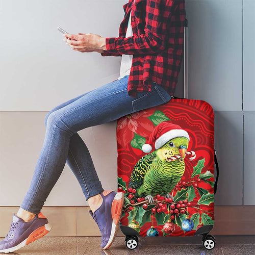 Aussie Green Budgerigar Luggage Cover Aboriginal Inspired Christmas - Aussie Hoodie