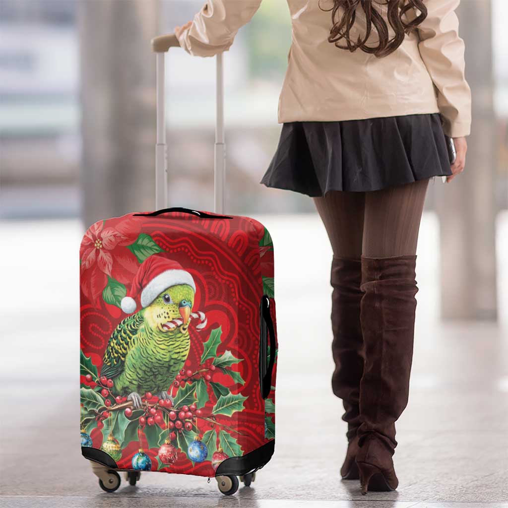 Aussie Green Budgerigar Luggage Cover Aboriginal Inspired Christmas - Aussie Hoodie