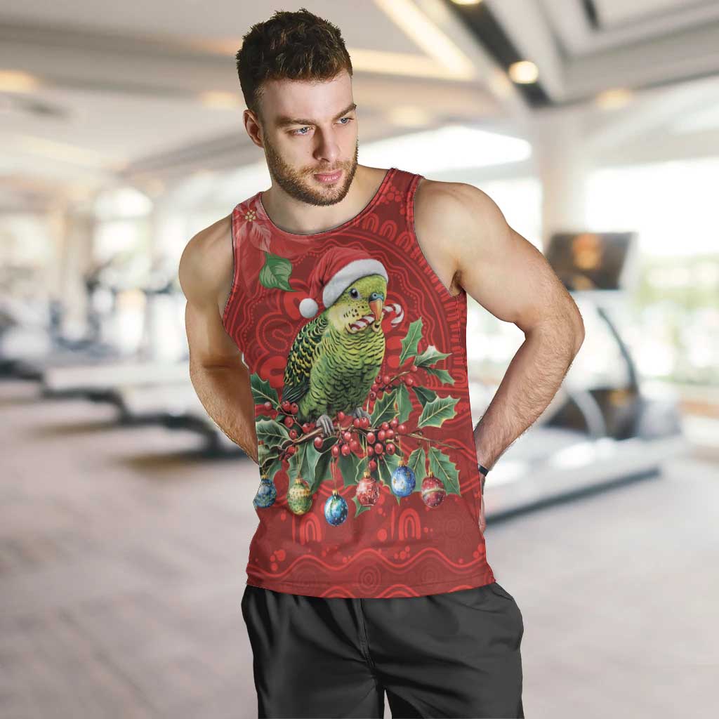 Aussie Green Budgerigar Men Tank Top Aboriginal Inspired Christmas - Aussie Hoodie