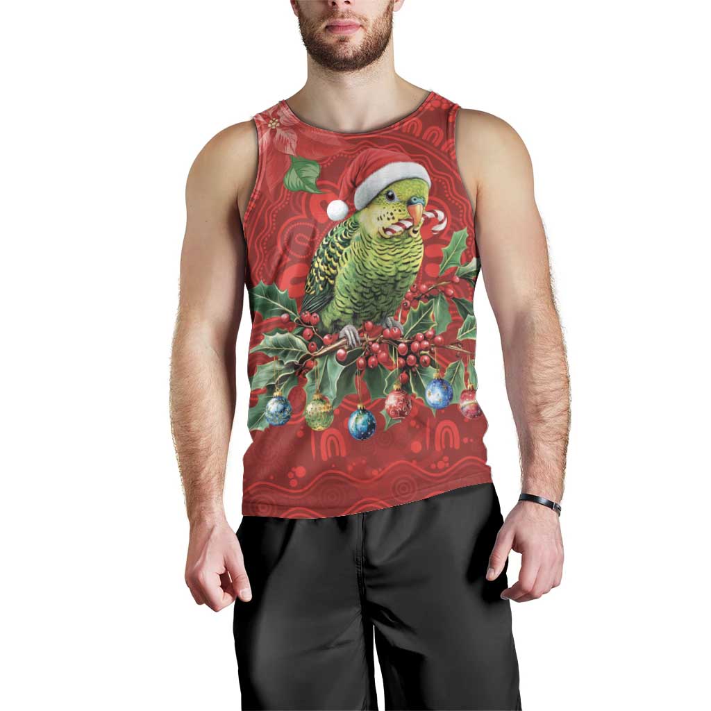 Aussie Green Budgerigar Men Tank Top Aboriginal Inspired Christmas - Aussie Hoodie