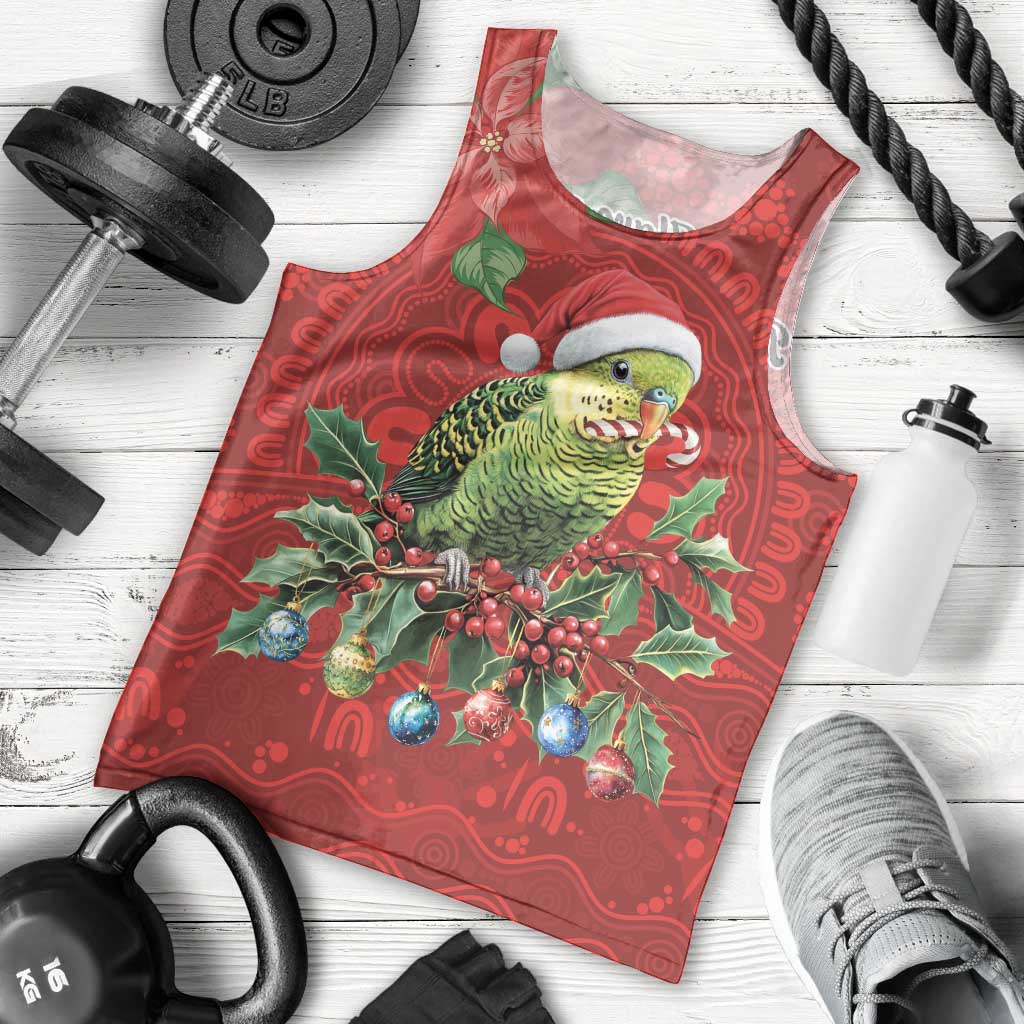 Aussie Green Budgerigar Men Tank Top Aboriginal Inspired Christmas - Aussie Hoodie