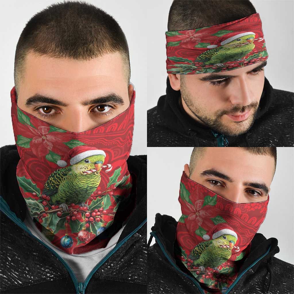 Aussie Green Budgerigar Neck Gaiter Aboriginal Inspired Christmas - Aussie Hoodie