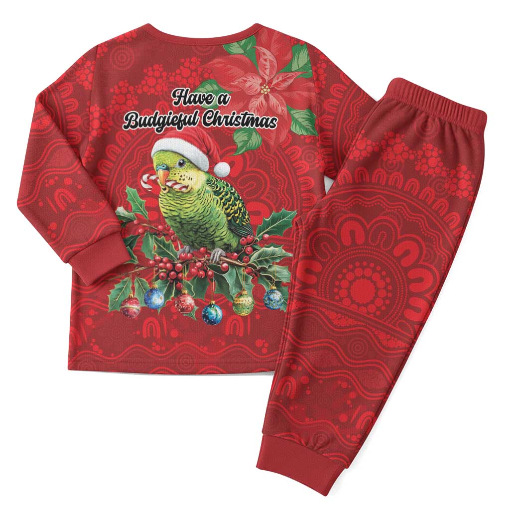 Aussie Green Budgerigar Christmas Pajama Set Aboriginal Inspired Christmas - Aussie Hoodie