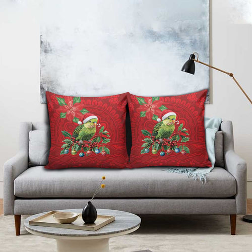 Aussie Green Budgerigar Pillow Cover Aboriginal Inspired Christmas - Aussie Hoodie