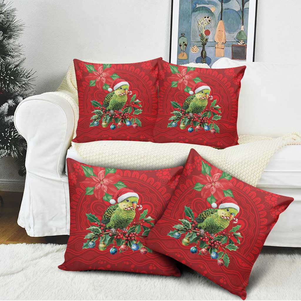 Aussie Green Budgerigar Pillow Cover Aboriginal Inspired Christmas - Aussie Hoodie