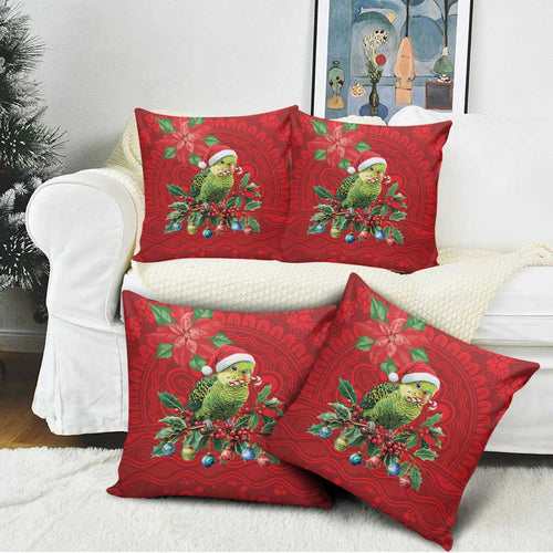 Aussie Green Budgerigar Pillow Cover Aboriginal Inspired Christmas - Aussie Hoodie