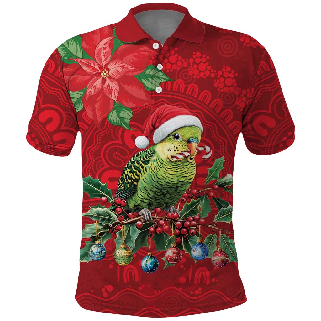 Aussie Green Budgerigar Polo Shirt Aboriginal Inspired Christmas - Aussie Hoodie