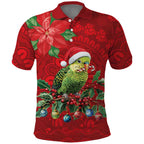 Aussie Green Budgerigar Polo Shirt Aboriginal Inspired Christmas - Aussie Hoodie