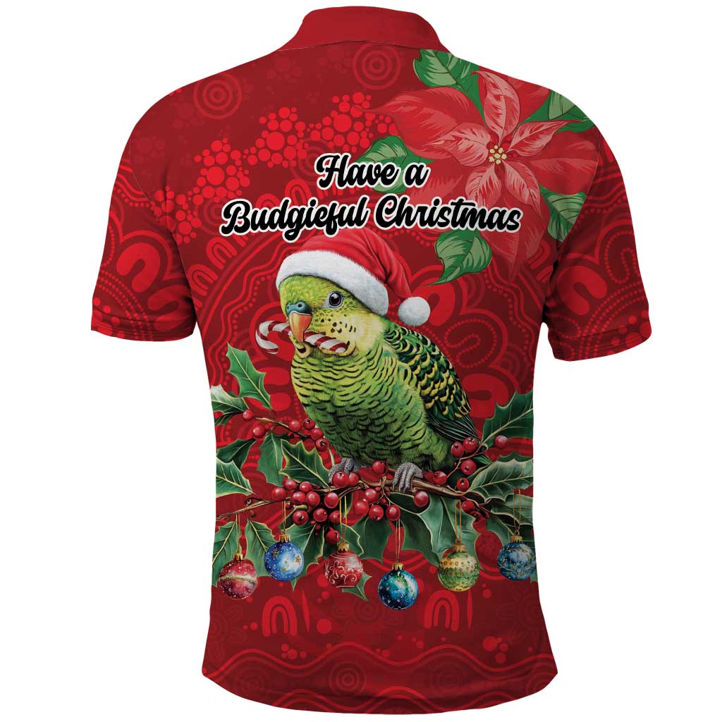 Aussie Green Budgerigar Polo Shirt Aboriginal Inspired Christmas - Aussie Hoodie