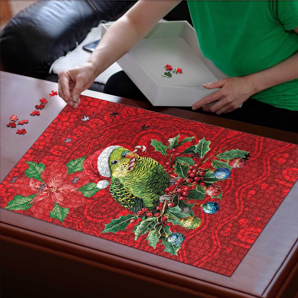 Aussie Green Budgerigar Puzzle Aboriginal Inspired Christmas - Aussie Hoodie