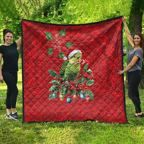Aussie Green Budgerigar Quilt Aboriginal Inspired Christmas - Aussie Hoodie
