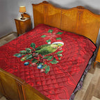 Aussie Green Budgerigar Quilt Aboriginal Inspired Christmas - Aussie Hoodie