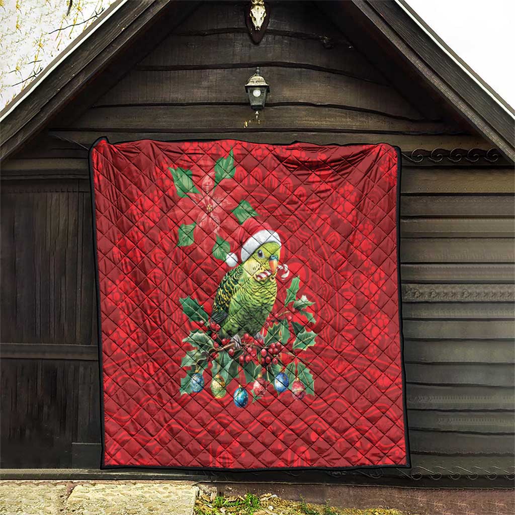 Aussie Green Budgerigar Quilt Aboriginal Inspired Christmas - Aussie Hoodie