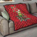 Aussie Green Budgerigar Quilt Aboriginal Inspired Christmas - Aussie Hoodie