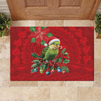 Aussie Green Budgerigar Rubber Doormat Aboriginal Inspired Christmas - Aussie Hoodie