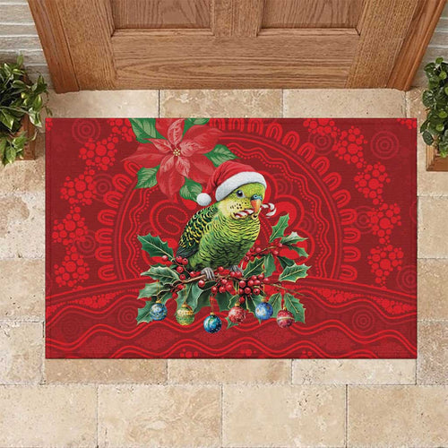 Aussie Green Budgerigar Rubber Doormat Aboriginal Inspired Christmas - Aussie Hoodie