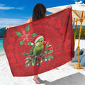 Aussie Green Budgerigar Sarong Aboriginal Inspired Christmas - Aussie Hoodie