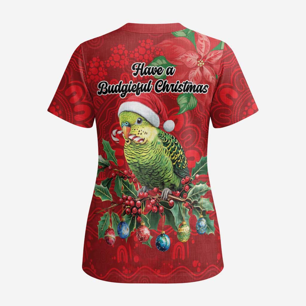 Aussie Green Budgerigar Scrub Top Aboriginal Inspired Christmas - Aussie Hoodie