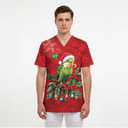 Aussie Green Budgerigar Scrub Top Aboriginal Inspired Christmas - Aussie Hoodie