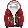 Aussie Green Budgerigar Sherpa Hoodie Aboriginal Inspired Christmas - Aussie Hoodie
