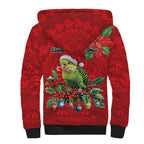 Aussie Green Budgerigar Sherpa Hoodie Aboriginal Inspired Christmas - Aussie Hoodie