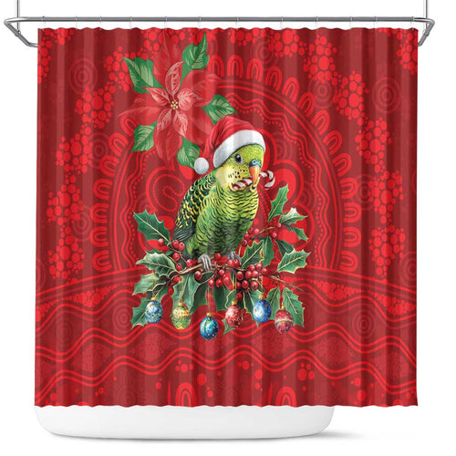 Aussie Green Budgerigar Shower Curtain Aboriginal Inspired Christmas - Aussie Hoodie