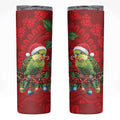 Aussie Green Budgerigar Skinny Tumbler Aboriginal Inspired Christmas - Aussie Hoodie