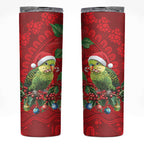 Aussie Green Budgerigar Skinny Tumbler Aboriginal Inspired Christmas - Aussie Hoodie