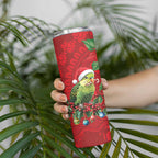 Aussie Green Budgerigar Skinny Tumbler Aboriginal Inspired Christmas - Aussie Hoodie