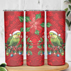 Aussie Green Budgerigar Skinny Tumbler Aboriginal Inspired Christmas - Aussie Hoodie