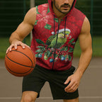 Aussie Green Budgerigar Sleeveless Zip Hoodie Aboriginal Inspired Christmas LT9